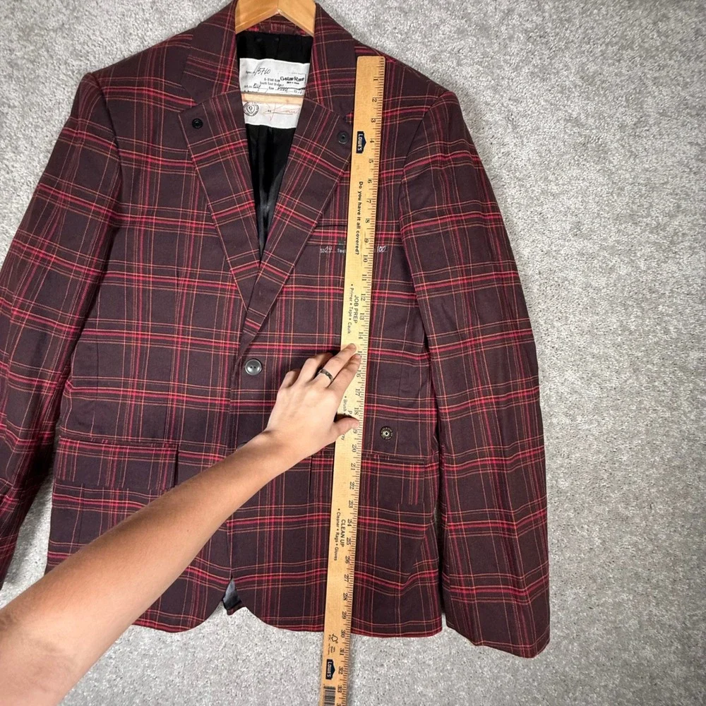 G-Star Raw Denim Men's XL Plaid Blazer Jacket Burgundy Red South East D